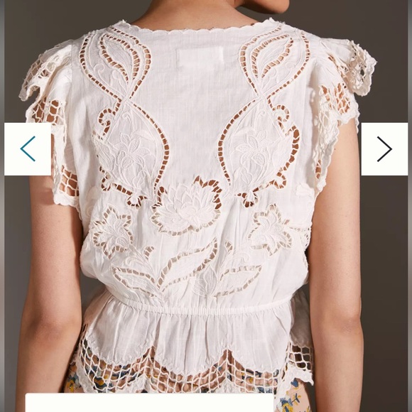 Anthropologie Lace Peplum Top size XS - Picture 4 of 12